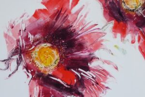 Poppies Red Detail - Monotype